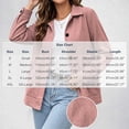 thumbnail image 3 of Ovzne Women's Corduroy Shacket Button Down Jacket Lapel Collar Long Sleeve Coat with Pockets Relaxed Fit Casual Outerwear,Pink Jackets for Women, 3 of 9