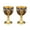 Golden Deep Blue, variant on YIEMEEN 2Pcs Vintage Medieval Goblet Drinking Glass Drink Cup Metal Wine Glass Party Supplies for Collection, Decoration