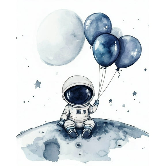 Paint by Number for Adults - Little Astronaut on the Moon - Acrylic Easy Paint by Numbers for Adults Beginner DIY Painting by Numbers for Gift Home Wall Decor 16"W x 20"L