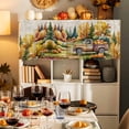 thumbnail image 7 of Fall Pumpkin Truck Valances for Windows, 42 x 18in, Watercolor Forest Thanksgiving Day Rod Pocket Kitchen Valance Curtain Light Filtering Window Treatments for Living Room Bedroom, 1 Panel, 7 of 7