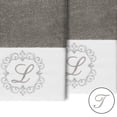thumbnail image 2 of Authentic Hotel and Spa  100% Turkish Cotton Monica 2PC Embellished Hand Towel Set Dark Gray T, 2 of 3