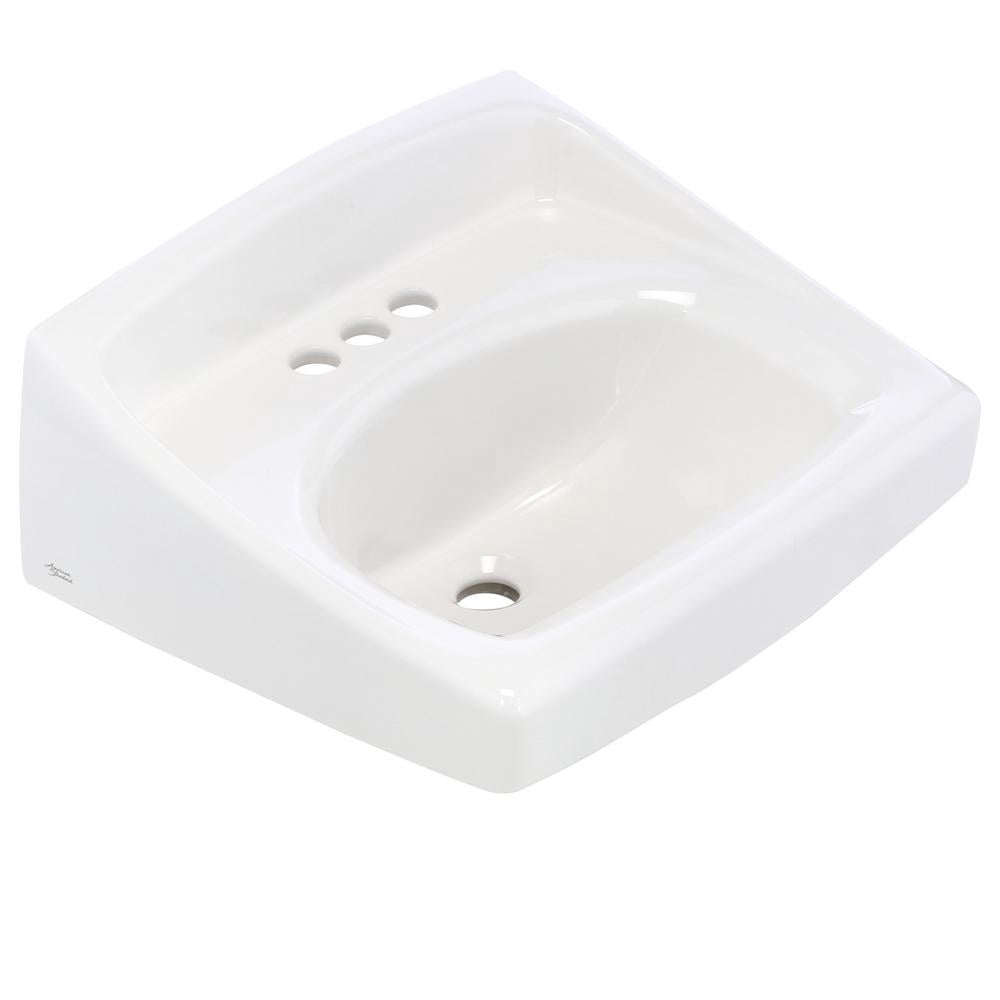 American Standard Lucerne Wall-Mount Bathroom Sink with 4-in Faucet Holes in White