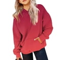 thumbnail image 2 of LTTVQM Girls Boys Hoodies Cute Oversized Long Sleeve Gradient Athletic Sweatshirt Kids Casual Pullover with Pocket Preppy Clothes Deep Red 2-14 Years, 2 of 6
