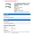 thumbnail image 2 of Left and Right Door Handle Set 2 Piece - Compatible with 2001 - 2007 Toyota Highlander 2002 2003 2004 2005 2006, 2 of 2