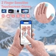 thumbnail image 5 of KOITHOT 3 Pcs Women Winter Beanie Hat Gloves Scarf Set, Chenille Winter Hat with Thick Soft Touch Screen Gloves Long Warm Scarf Knitted Pink, 5 of 7
