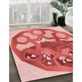 thumbnail image 3 of Ahgly Company Machine Washable Indoor Round Transitional Pastel Pink Area Rugs, 3' Round, 3 of 7