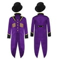 thumbnail image 6 of iiniim Boys Vintage Medieval Steampunk Tailcoat Jacket Gothic Victorian Renaissance Frock Coat with Hat Purple 16, 6 of 7