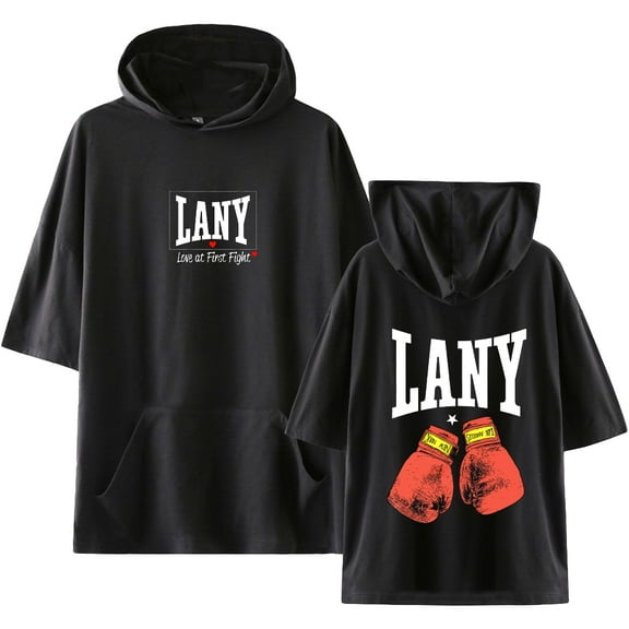 LANY Merch T-shirt with Hooded Cool Casual Short Sleeve Tee Top for Women and Men Summer Wear