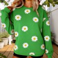 thumbnail image 1 of TaTaai Womens Festive St. Patricks Day Long Sleeve Crew Neck Pullover Sweatshirt Shamrock Print Casual Loose Soft Lightweight Holiday Tops For Daily Party Wear Gift, 1 of 7