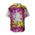 thumbnail image 4 of Goofa Colorful Tie Dye Stained Glass 3 Printed Men's Casual Short-sleeved Shirt,Lightweight Breathable Button-down,Summer Casual men's top,Versatile Fashion shirt-3X-Large, 4 of 7