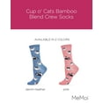 thumbnail image 2 of MeMoi Cup o' Cats Bamboo Blend Crew Socks - Womens - Female, 9-11, Pink, 2 of 7