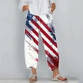 thumbnail image 3 of cocolona Casual Capri Pants Summer Loose Elastic Waist Wide Leg Cropped Pants Fashion Printing Trousers with Pocket, 3 of 5