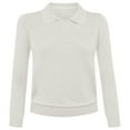 thumbnail image 4 of Fgnfyis Womens T Shirts Fashionable Casual Lapel Solid Color Long Sleeved T Shirt Top Womens Long Sleeve Tops White XL, 4 of 4