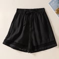 thumbnail image 3 of Pantalones cortos TEELYNN holgados con cintura elástica estilo bohemio para playa para mujer, pantalones cortos casuales de lino y algodón con encaje floral para verano 3XL, 3 of 5