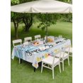 thumbnail image 4 of Outdoor Tablecloth with Umbrella Hole for Patio/Picnic/Party/Camping, Summer Beach Waterproof Table Cloth Rectangle Table Cover Washable, Happy Summer Slippers Coastal Blue Wooden (54"x 80"), 4 of 8