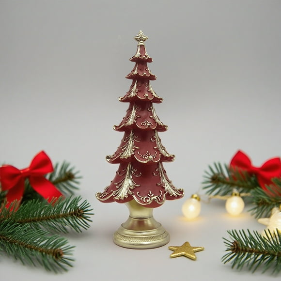PEONAVET Christmas Tree Gold-Plated Christmas Tree Figurine Elegant Decorative Piece