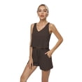 thumbnail image 2 of Summer Women's Lounge Set Top and Shorts Sleepwear Pajama Set Sleepwear Lounge Sets with Pocket, Khaki, 2 of 7
