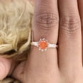 thumbnail image 4 of SHREENATHJEWELRY 6MM / 2Ct Natural Sunstone Engagement Ring- Freshwater Pearl Proposal Ring Orange Gemstone Wedding Jewelry Bridal Wedding Girt Ring, 4 of 8