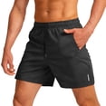thumbnail image 2 of Men's 5-Inch Running Shorts Casual Lightweight Breathable Quick Dry Fabric with Drawstring Waist for Outdoor Jogging Gym Workout Daily Wear Mens Running Shorts,Black,XXL, 2 of 5