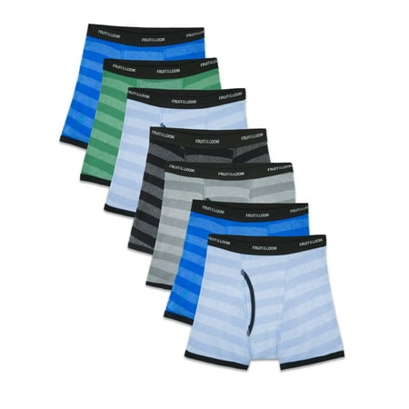 Fruit of the Loom Assorted Cotton Boxer Briefs, 7 Pack (Big Boys)