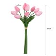 thumbnail image 5 of opvise 5Pcs/Set Fake Flower Decor Simulated Easy to Care Faux Leather Long Stem Soft Artificial Tulip Wedding Supplies Red, 5 of 8