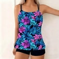 thumbnail image 4 of qucoqpe Womens Two-piece Modest Bathing Suit Summer Fashion Casual Floral Print Tankini Swimsuits with Shorts, 4 of 7