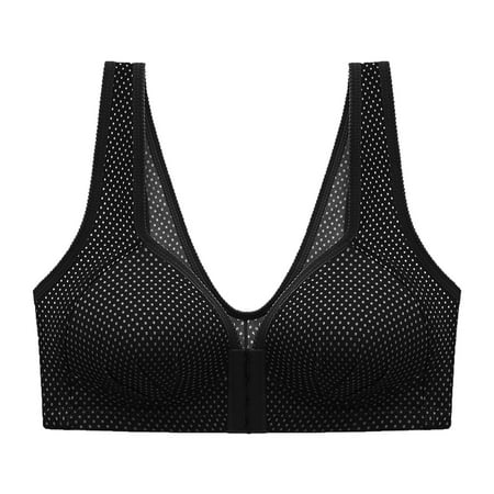 

Knosfe Womens Bras Comfortable Front Closure Full Coverage Wireless Bras for Women Push Up Tshirt Bras for Women No Underwire Bras for Small Breasted Women Black 100