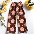 thumbnail image 5 of Fabrcox Halloween Pajama Pants Women Flannel Funny Ghost Pumpkin Cat Lounge Pants for Women Comfy Fall Winter Warm Wide Leg Sleep Pants for Women, 5 of 6