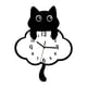 thumbnail image 1 of Reloj de pared con diseño de gato, números arábigos negros, analógico, decorativo, movimiento silencioso. Estilo B, 1 of 9