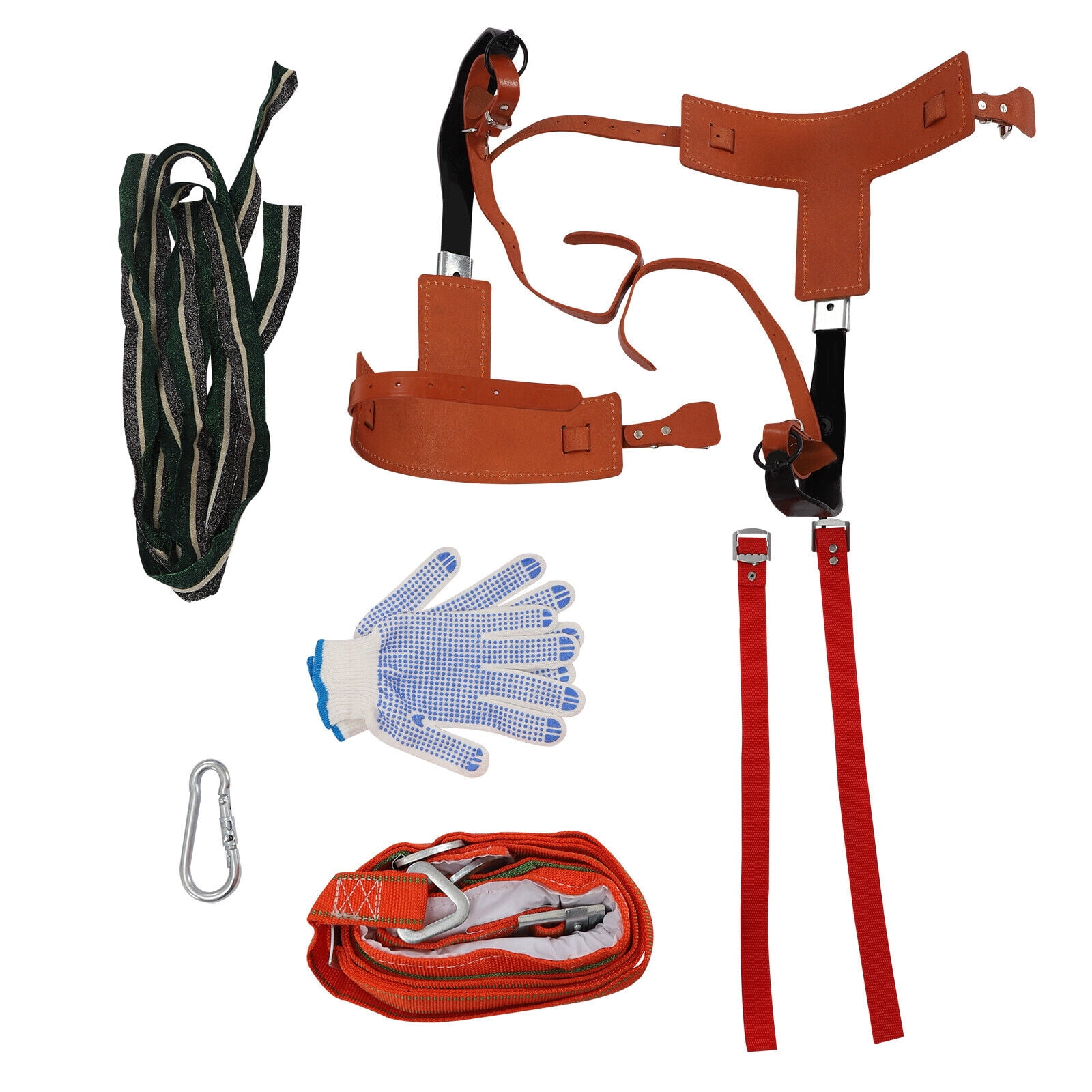 IMeshbean Adjustable Tree Climbing Spurs With Steel Gaffs & Climbing Gear (220 Lbs)