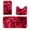 Red, variant on Bath Mats 3 Set, Bathroom Rugs for 3 Pcs Toilet Mats Universal Soft Water Absorption, Shower Mat Non Slip Thick Machine Washable Easy To Dry Dark