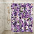 thumbnail image 5 of Shower Curtains Purple Flowers Waterproof Liners Polyester Fabric Weighted Hem Machine Washable 59" x 79", 5 of 7