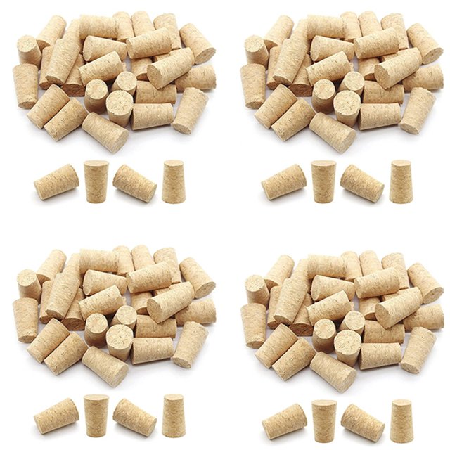 400 Piezas Corcho de Vino CóNico Corchos de Madera Reutilizables TapóN de Vino de Sellado PortáTil Tapa de Botella de Vino para de Vino