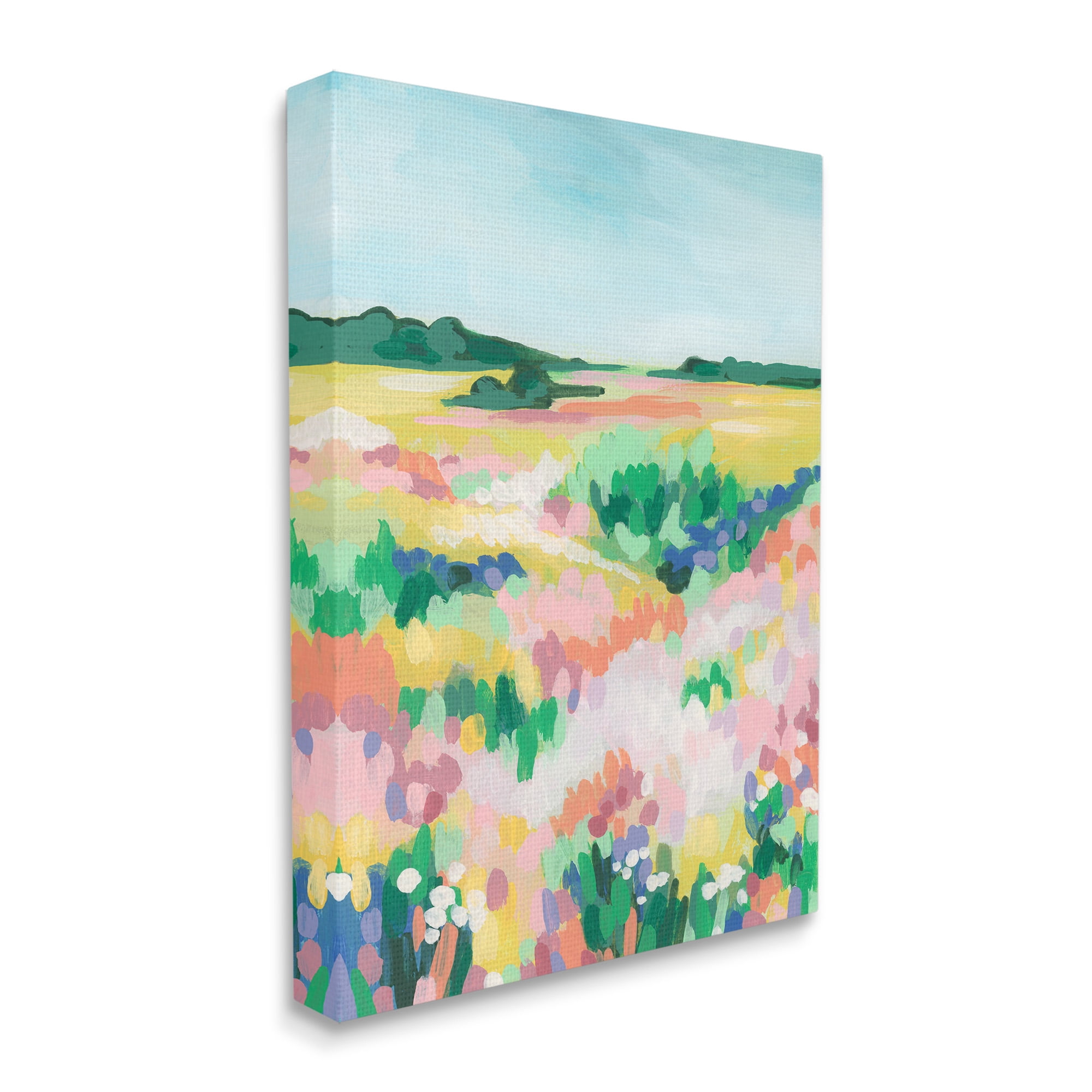 Stupell Industries Abstract Vivid Meadow Landscape Painting Gallery Wrapped Canvas Art Print Wall Art, 30 x 40