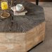 thumbnail image 3 of Octagon Coffee Table,38" Retro Style Wood Center Table with Three-Dimensional Embossed Pattern,Rustic Cocktail Table Center Large Circle Coffee Table for Living Room Home, 3 of 5
