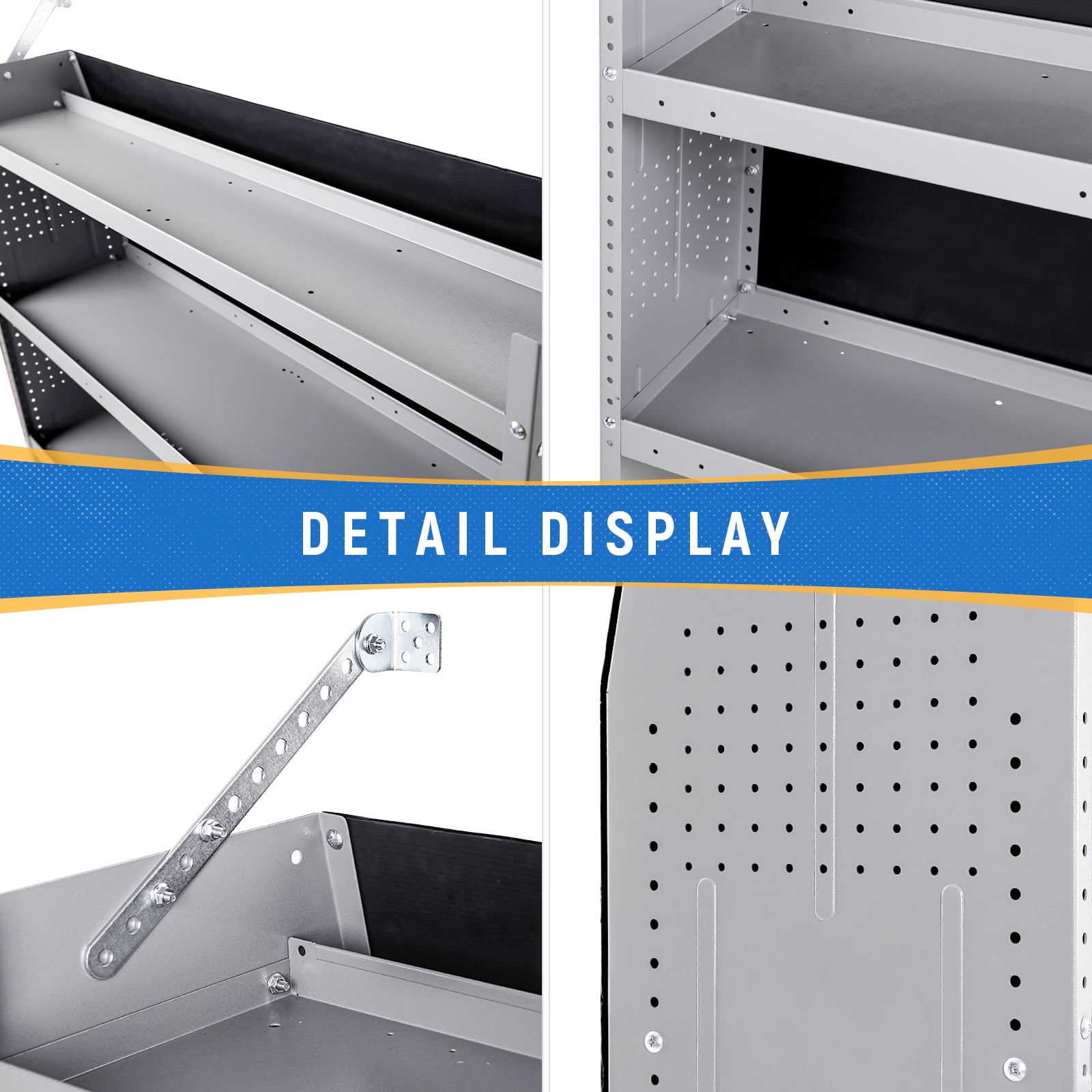 AA Products SH-4303 Automotive Steel Van Shelving Storage System 32" W x 43" H x 13" D, Grey