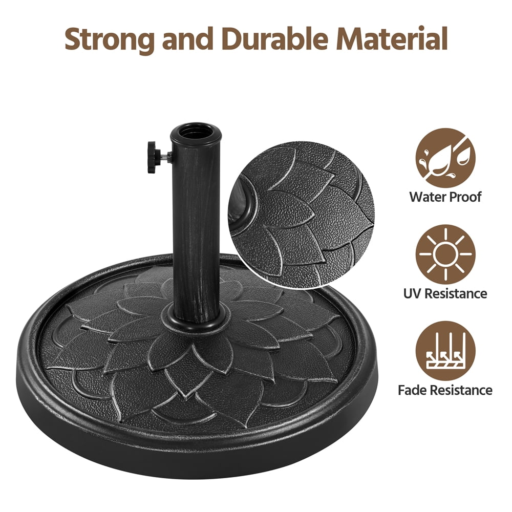 Yaheetech Outdoor Iron Umbrella Base Stand with Flower Petal Pattern, Black