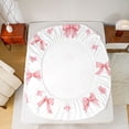 thumbnail image 5 of jejeloiu Cute Bowknot Bow Bed Sheets,Pink Bow Tie Loves King Sheets For Girls Kids 4pcs, 5 of 7