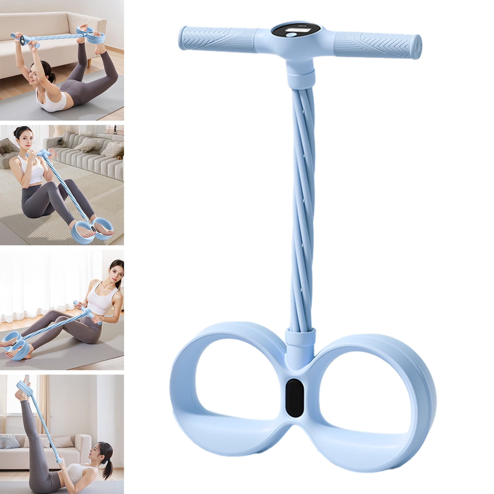 YIFAEUX 6-Tube Pedal Ankle Puller Resistance Band with Counter Handle Elastic Yoga Sit-up Pull Rope Men Women Pedal Tensioner Exerciser Workout Equipment