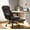 Brown-w/ Foot rest, variant on TMV Office Chair,Ergonomic Big and Tall Computer Desk Chairs,Executive PU Leather Chair with Adjustable Flip-up Armrests,Lumbar Support Swivel PC Chair with Rocking Function,Black