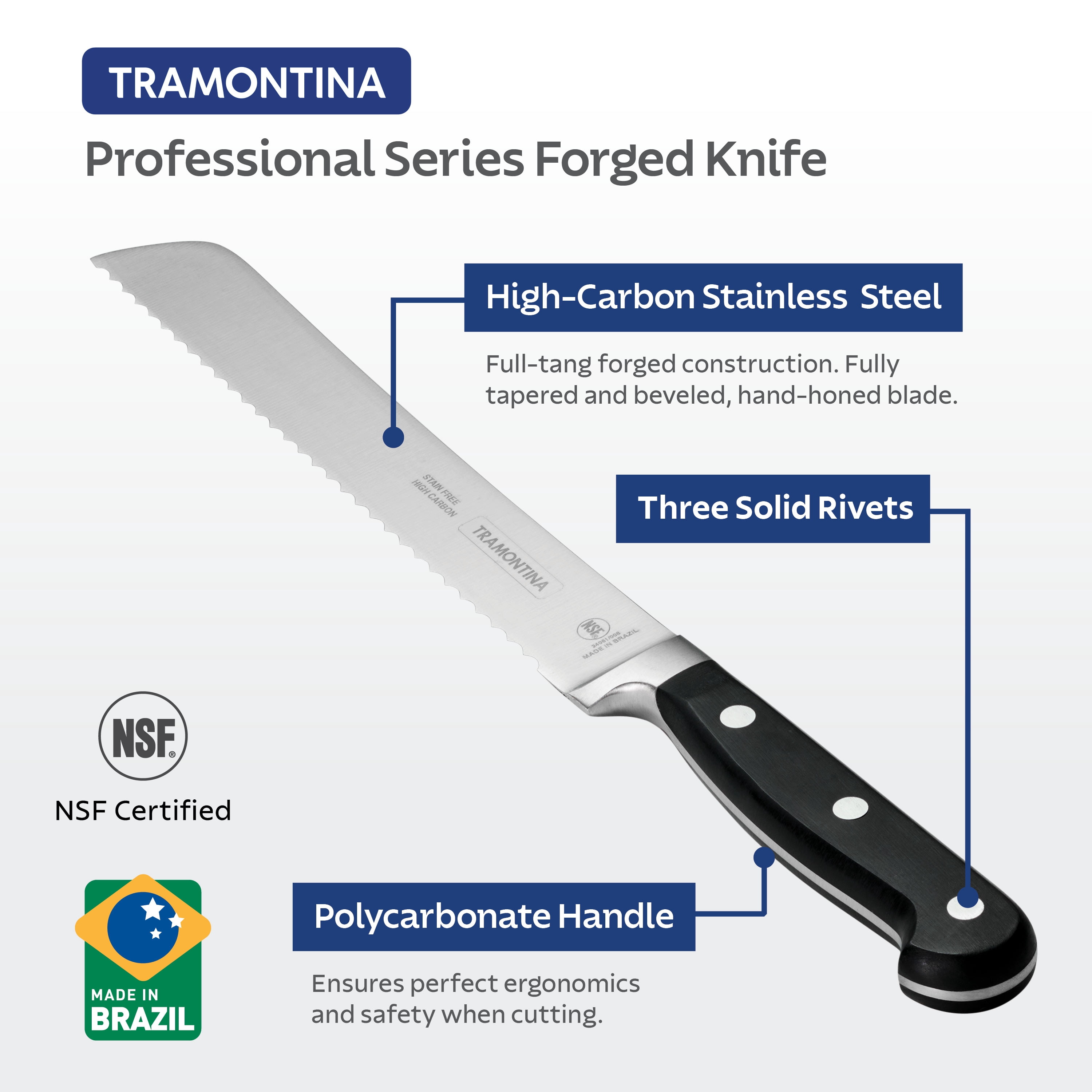 Tramontina 8" Pro Series Polycarbonate Forged Bread Knife