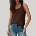 thumbnail image 2 of WZXFASHION Tank Top For Women Summer Sleeveless Neck Ribbed Workout Tank Tops Slim Basic Tee Shirts Camisoles&Tanks Coffee XXL, 2 of 9