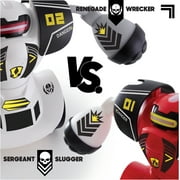Sharper Image® Toy Robot Combat Remote Control Fighting Set, Includes LED Lights & Sound Effects, Wireless Infrared Technology, 4-pieces, Red and White, Age 6+