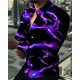 thumbnail image 1 of Camisa de diseño de moda para hombre con estampado de estrellas, color morado, azul y dorado, de lujo, para uso social, con solapa, talla grande, informal, de manga larga, 1 of 6