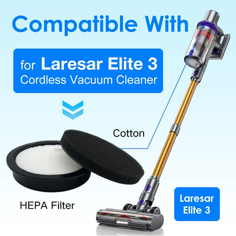 VACUSHOP Hepa Filters Compatible With Laresar Elite 3/WLUPEL KBHO15 Vacuum  Cleaner (4 Filters+4 Sponges)