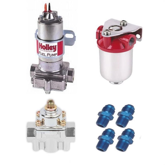 Holley 97 GPH Red Elec Fuel Pump, Filter & Regulator Kit, 1-4 psi