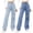 Rose Gold, variant on JJHGVB Wide Leg Jeans Denim Trousers Pants with Pockets Jeans for Women palazzo pants Loose Long Trousers Long Casual Pants Denim Pants Straight Denim Jeans High Waisted Denim Pants Black L