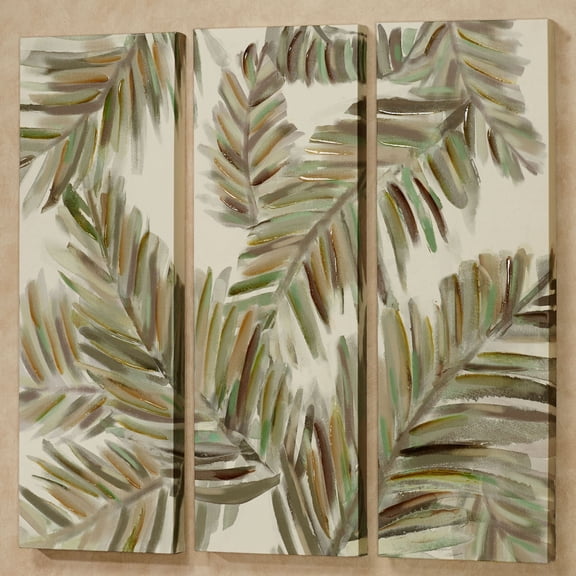 Leaves of Paradise Triptych Canvas Wall Art Multi Warm Three Piece Set 3