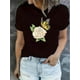 thumbnail image 1 of Camisetas con gráficos clásico para mujeres y adolescentes y niñas, playera de verano con estampado estéticoWomen's Casual Floral Butterfly Graphic Tee - Soft Round Neck Short Sleeve T-Shirt, Lightw, 1 of 7