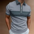 thumbnail image 2 of Lovskoo 2024 Short Sleeve Shirts for Men Zipper Lapel Collared Trendy Casual Floral Printed T-Shirt Mens Dress Shirts Gray XL, 2 of 4